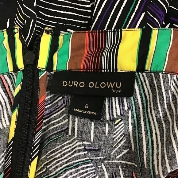 Duro Olowu Multi Color Cotton Fit & Flare Dress - Picture 10 of 11